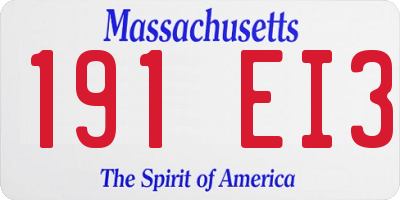MA license plate 191EI3