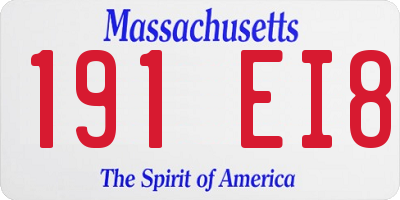 MA license plate 191EI8