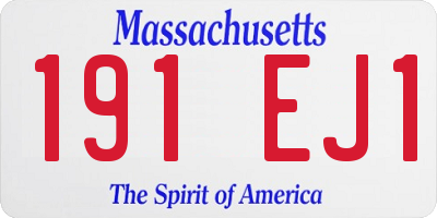 MA license plate 191EJ1