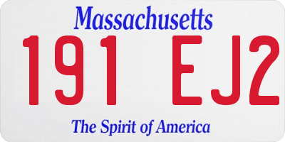 MA license plate 191EJ2