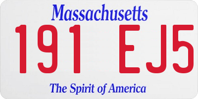 MA license plate 191EJ5