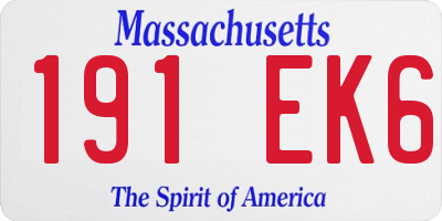 MA license plate 191EK6