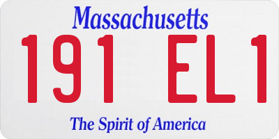MA license plate 191EL1