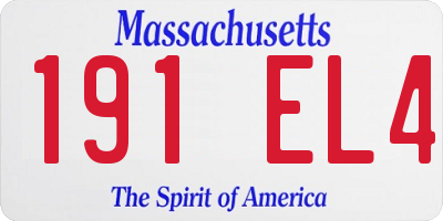 MA license plate 191EL4