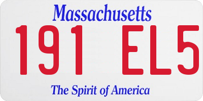 MA license plate 191EL5