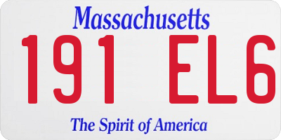MA license plate 191EL6