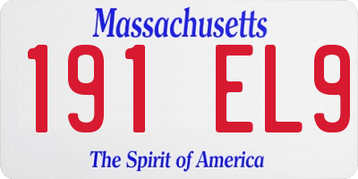 MA license plate 191EL9