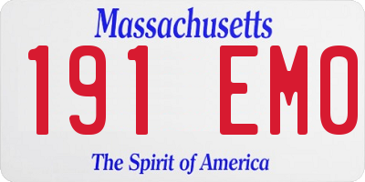 MA license plate 191EM0