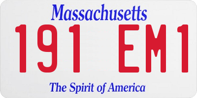 MA license plate 191EM1