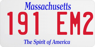 MA license plate 191EM2