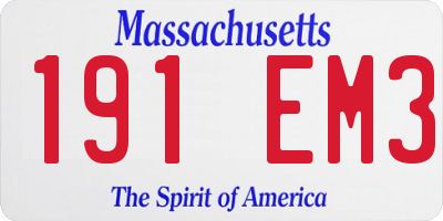 MA license plate 191EM3