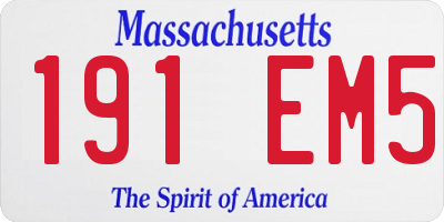 MA license plate 191EM5