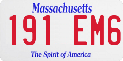 MA license plate 191EM6