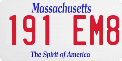 MA license plate 191EM8