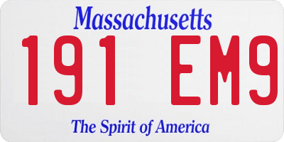 MA license plate 191EM9