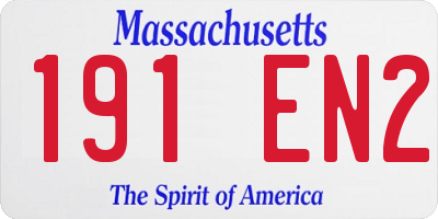 MA license plate 191EN2