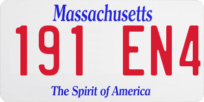 MA license plate 191EN4