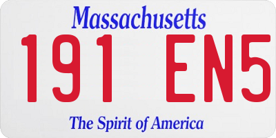 MA license plate 191EN5
