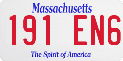 MA license plate 191EN6