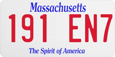 MA license plate 191EN7