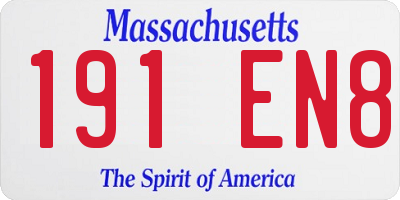 MA license plate 191EN8