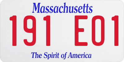 MA license plate 191EO1