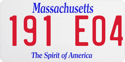 MA license plate 191EO4