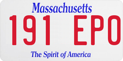 MA license plate 191EP0