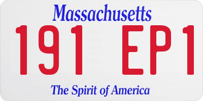 MA license plate 191EP1
