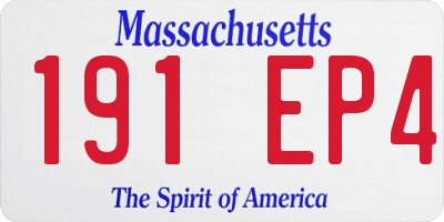 MA license plate 191EP4