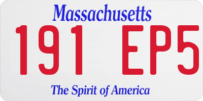 MA license plate 191EP5