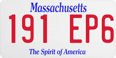 MA license plate 191EP6