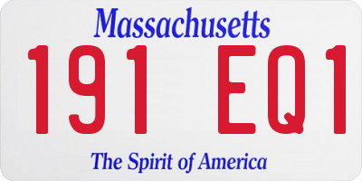 MA license plate 191EQ1