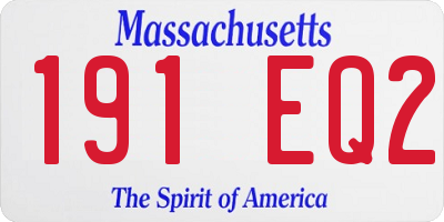 MA license plate 191EQ2