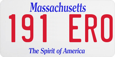 MA license plate 191ER0