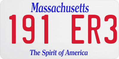MA license plate 191ER3
