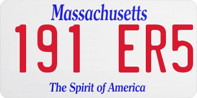 MA license plate 191ER5