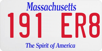 MA license plate 191ER8