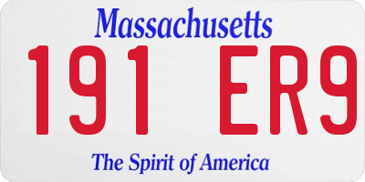 MA license plate 191ER9
