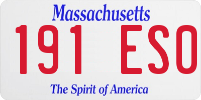 MA license plate 191ES0