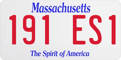 MA license plate 191ES1