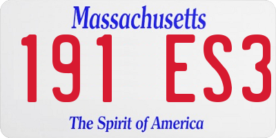 MA license plate 191ES3