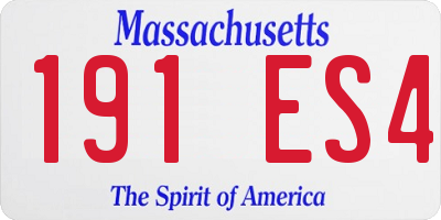 MA license plate 191ES4