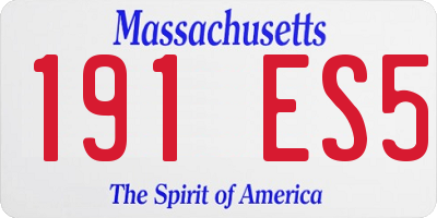 MA license plate 191ES5