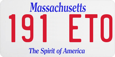 MA license plate 191ET0