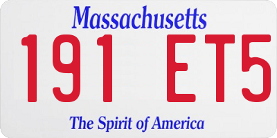 MA license plate 191ET5
