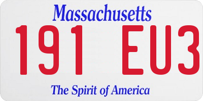 MA license plate 191EU3