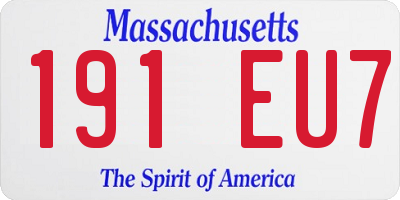 MA license plate 191EU7