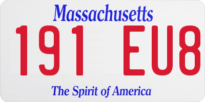 MA license plate 191EU8