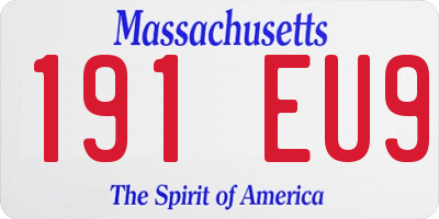 MA license plate 191EU9